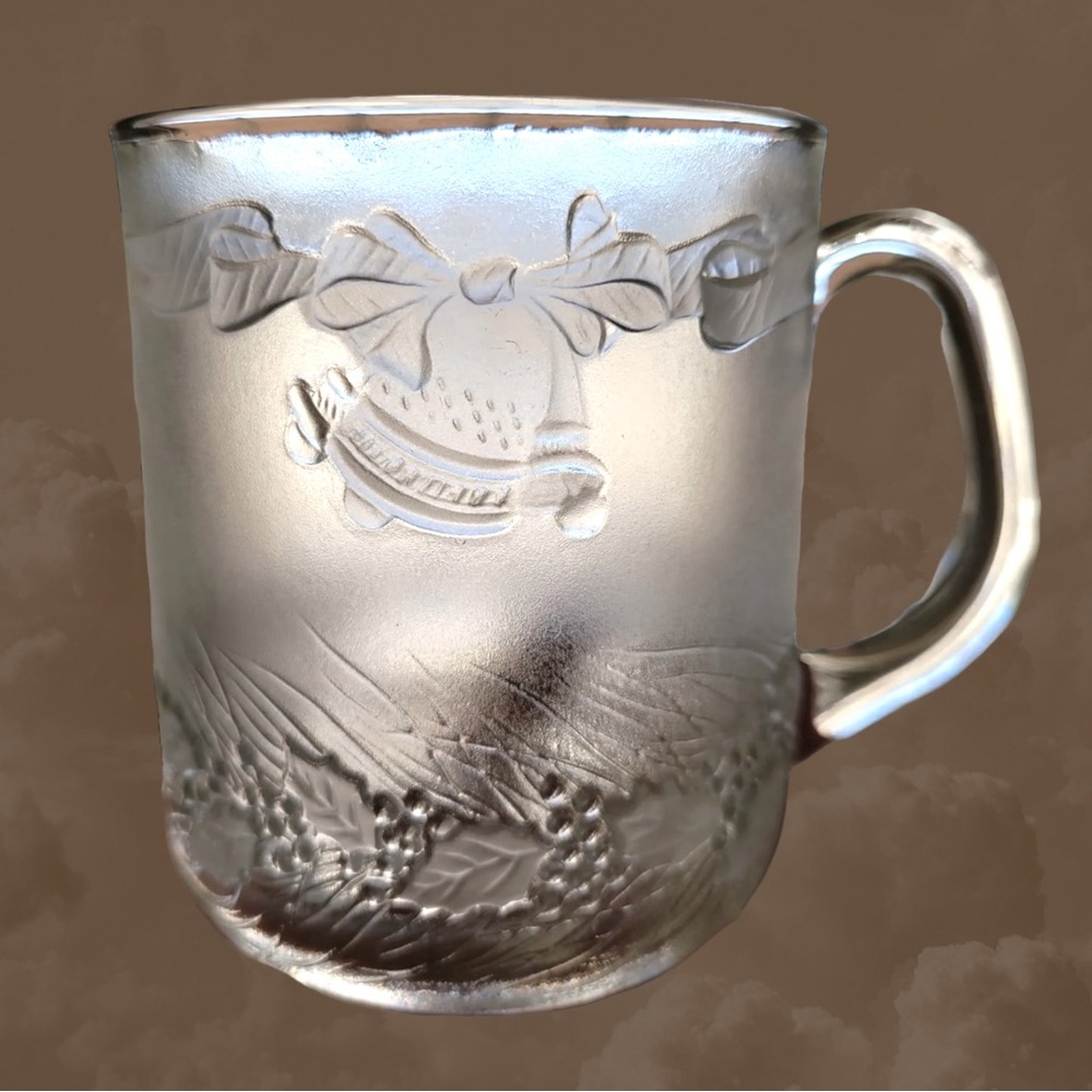 Les Verreries de St Gobain Duralex Versailles Clear Glass Xmas Bells Mug 11.5 oz